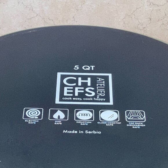 Chefs Atelier 5 QT Dutch Oven Avocado Green/ Speckled Interior Made In Serbia - Picture 12 of 12